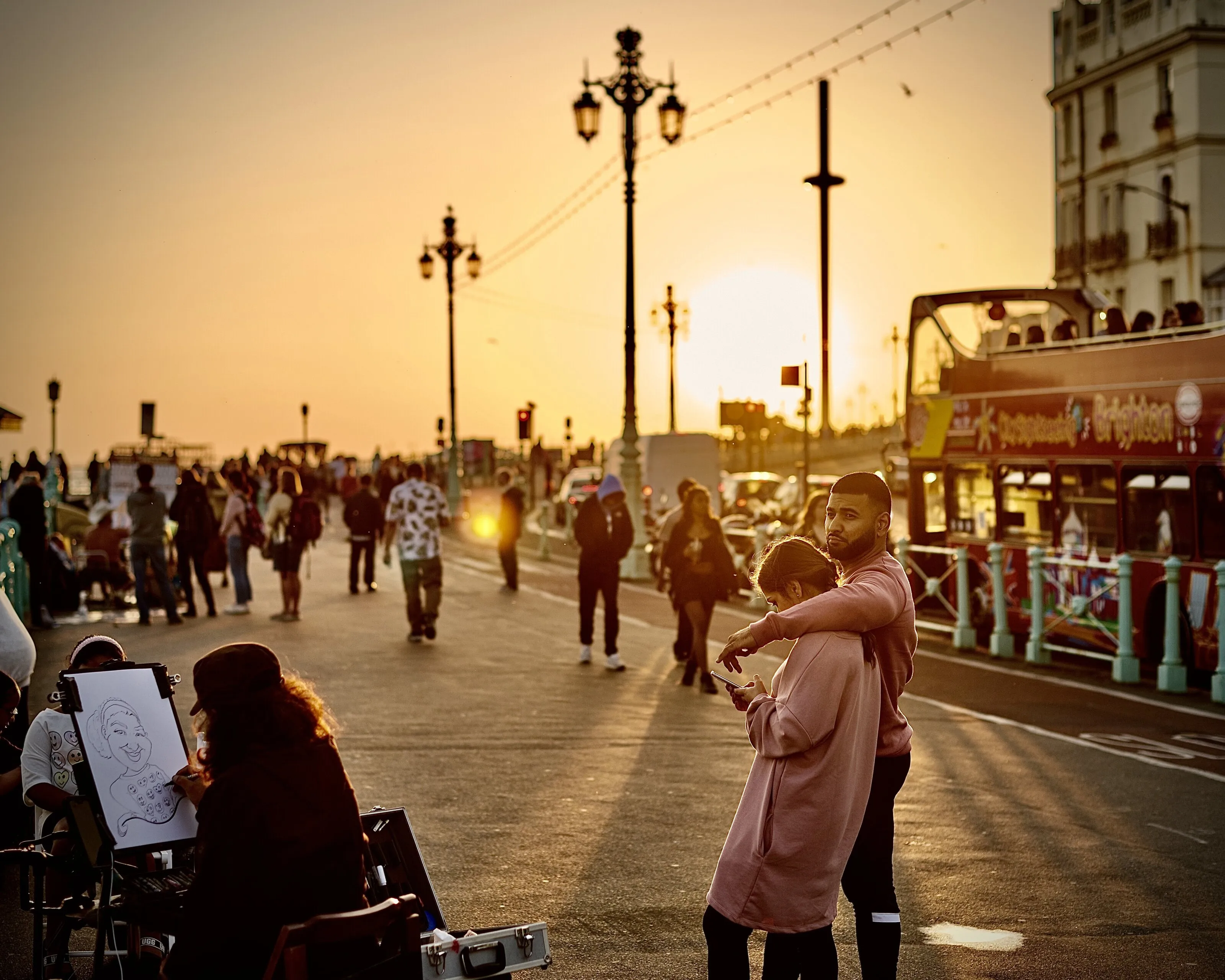 Golden hour on the front